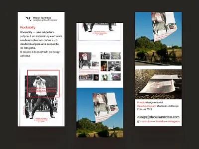 Portfolio, project page mobile version 2023 dailyui editorial editorial design figma figma design figma ui freelancer graphic designer grid layout mobile mobile layout mobile ui portfolio responsive rockabilly ui ui designer ui ux