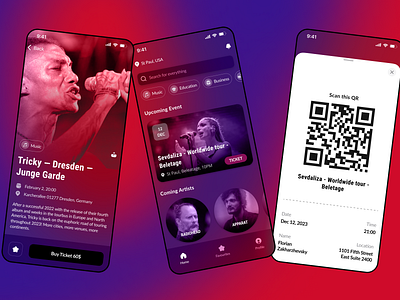 Event ticketing platform app application booking bottom shit chips concert design event event app ios mobile online tickets qr code ticket ticket app ui ux