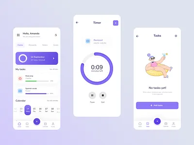 📅💪Tydee: productivity & task management app app design figma mobile mobile app mobile design product design productivity productivity app task app task management tasks timer ui ui design