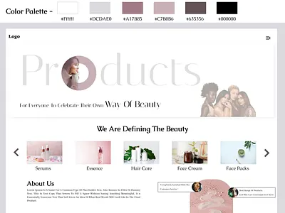 Skin-Care Products Landing Page branding design illustration logo ui uiux ux