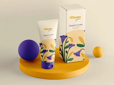 Hand Cream Packaging design brand identity branding design graphic design illustration label design packaging packaging design skincare tubepackaging vector