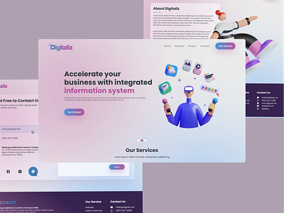 Website Design - Landing Page, Contact, About design landing page ui