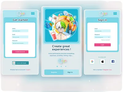 "Login" home page adobe xd app connect design illustration login logo photoshop register responsive signin smartphone togh ui ux