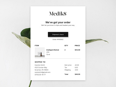 Email receipt design e commerce email receipt figma graphic design ui ux