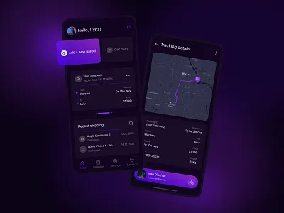 Delivery tracking mobile app app application design graphic design ui ux