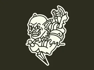 Call For a Good Time character demon fantasy flat goblin illustration logo minimal orc vector