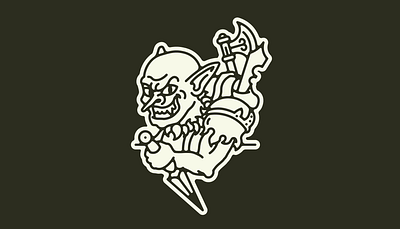 Call For a Good Time character demon fantasy flat goblin illustration logo minimal orc vector