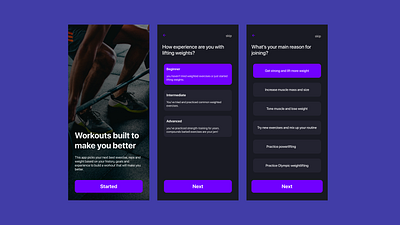 Workout App Concept Design app design graphic design typography ui ux