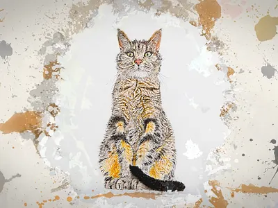 🎨 Timelapse video: Cat 3d animal art cat colors feline motion design paint soph art stain timelapse videoediting watercolor