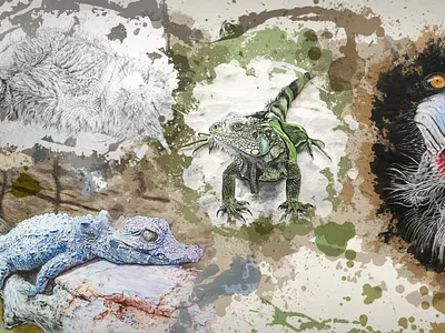 🎨 Cover of the Soph & Art Facebook Page 3d animals animation art colors cover feline humans landscape motion design nature paint reptile stain timelapse video editing watercolor