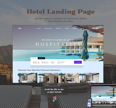 Luxury Hotel Landing Page Design. booking hotel hotel landing page luxury ui design