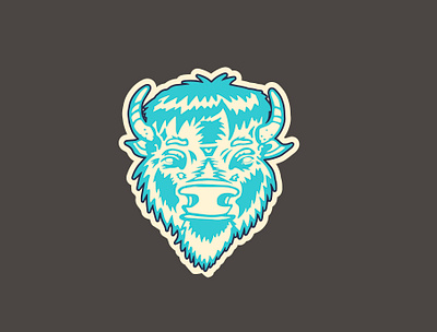 The Great White Buffalo sticker illustration design adevertisement branding buffalo design future graphic design great white illustration logo sticker swag typography ux vector