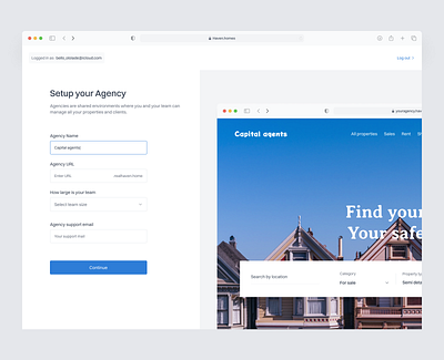 Haven: Agency setup app dashboard design landing page product design property real estate settings setup ui uiux ux