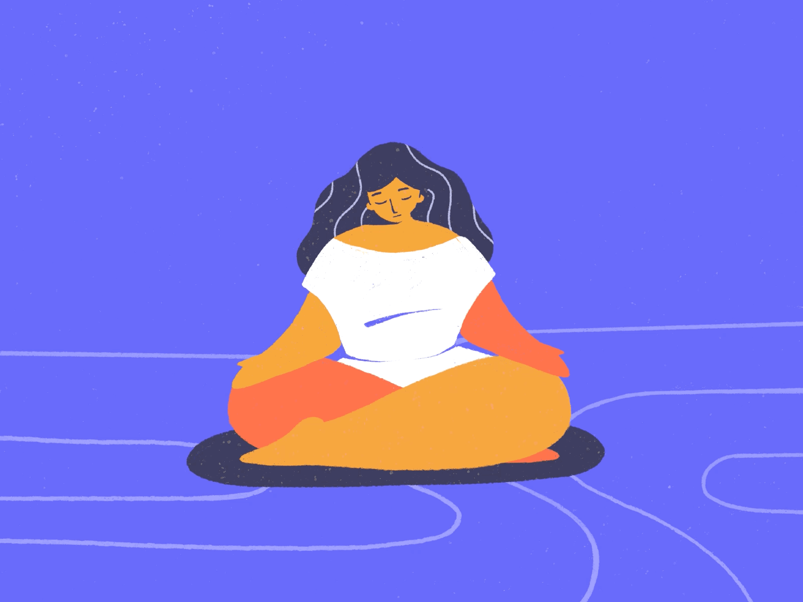 Yin and yang 2d animation 2d illustration animation art character character design colours frame by frame girl illustration meditating meditation mindfulness modern motion graphics procreate transition yoga