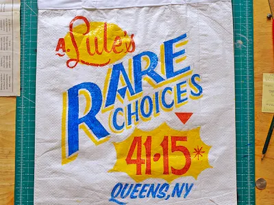 Rare Choices Bag colorful hand lettering hand painted lettering logotype sign painting typographic typography