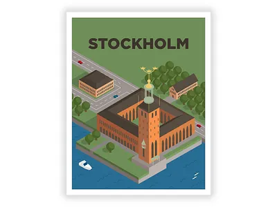 Stockholm design graphic design illustration isometric stockholm sweden vector