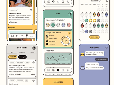 Mental Health Mobile App app mental health mobile ui