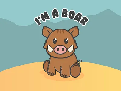 I'm a boar funny design illustration mascot