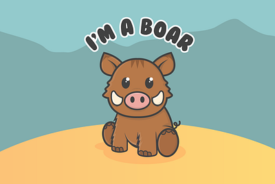 I'm a boar funny design illustration mascot