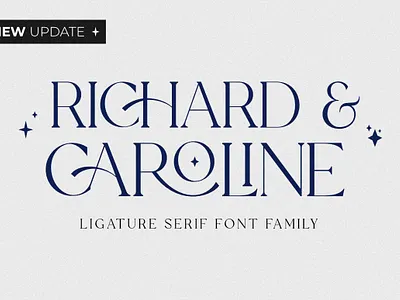 Richard & Caroline Family Font branding caps font classic font classic typeface display font serif ligature font ligature serif font ligatures logo multilingual font open type richard caroline family font richard caroline family update serif serif display typeface font typography webfont wedding