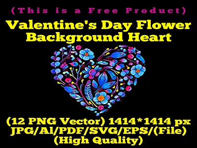 Valentine's Day Flower Background Heart floral valentines wreath