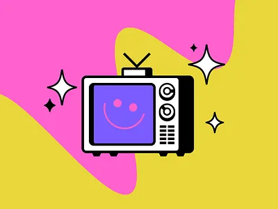 TV illustration sparkle tv vector