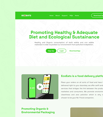 ECOEATS FOOD DELIVERY APP WEBSITE branding design designer graphic design illustration prod product designer ui user interface