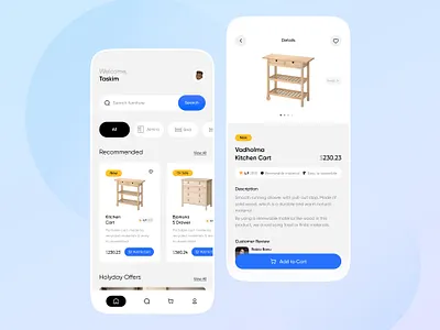Hatil Furniture app application design clean design furniture ios light ui minimalist mobile app ui uiuxdesign