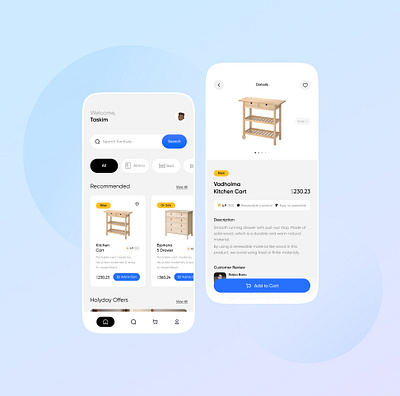 Hatil Furniture app application design clean design furniture ios light ui minimalist mobile app ui uiuxdesign