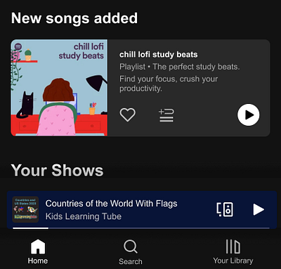 Spotify Recommendations - Redesigned app design ui