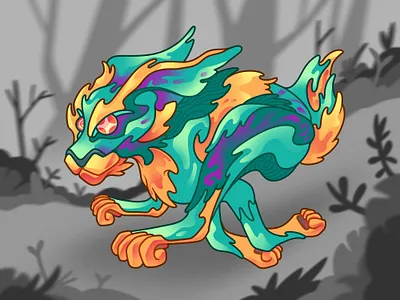 Through the woods art bunny hare illustration