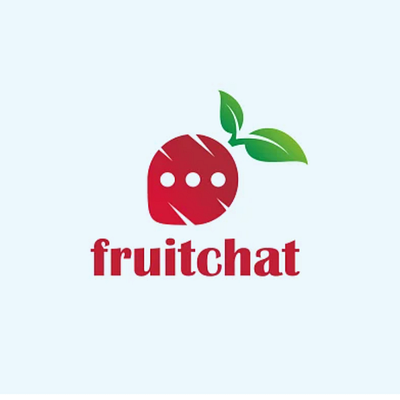 Fruit Chat Logo 3d animation app branding design graphic design illustration logo motion graphics ui vector