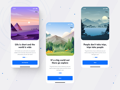 Travel App Onboarding Screens app app design booking design graphic design illustration mobile app onboarding onboarding screen onboarding ui tourism travel agency travel app travel booking travelling ui ui design ux