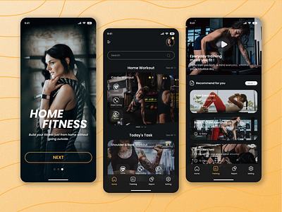 Home Fitness App for Home Workout app design dribbble figma fitness fitness app girl gym gym app health home workout ios app mobile app ui uiux ux uxapurbo women women workout workout