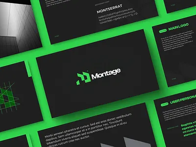 Montage - Brand Guidelines brand branding design googleslides green guide guidelines identity logo powerpoint ppt presentation property real estate slide slides strong ui vector web