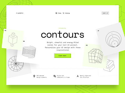 Contours abstract design download freebie header hero illustration landing page minimalism mock-up mockup psd shape