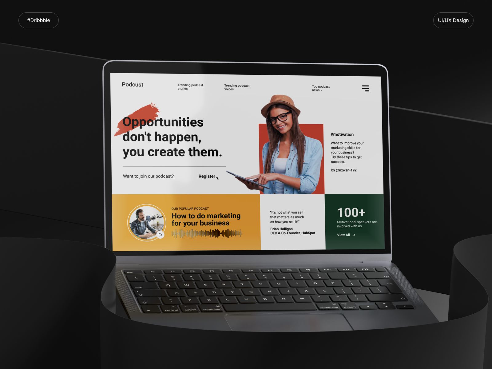 Podcast Landing Page UI clean ui design figma illustration logo modern landing page modern web ui podcast ui podcast web ui ui ui design uiux uiux design web design web ui website design website ui