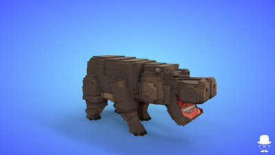 Voxel African Animals - Hippo - Game Asset 3d 3d model african animal animals animated fantasy game asset game dev hippo isometric lowpoly magicavoxel savanah voxedit voxel voxel art voxels