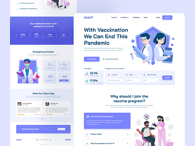 Corona Vaccine Landing Page corona website covid 19 covid website design landing design landing page ui ux vaccine website website