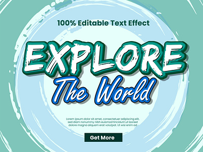 Explore the world text effect brush editable effect explore font text the world