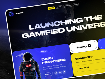 Launchpad Website Concept bitcoin blockchain cryptocurrency dark ethereum game inspiration landing page modern token ui uidesign uiux webdesign website