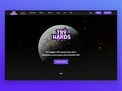 TRYHARDS | Landing design game design nft ui ui design video games web design