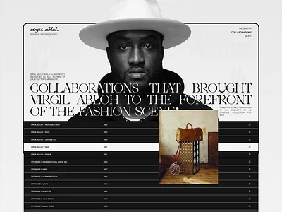 Virgil Abloh. A true creative genius, visionary, and disruptor biography concept designer fashion history magazine offwhite portfolio poster streetwear typography virgilabloh wed design