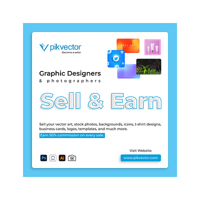 Opportunity for Graphic Designers & Photographers to earn money branding design designing earn money graphic design illustration logo photographers photography pikvector sell designs sell my art sell photos sellandearn typography vector