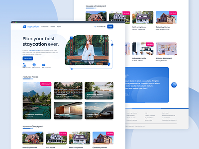 Staycation Website Design holiday homepage design landing page staycation travel vacation website design