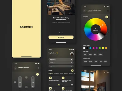 Smartment - Smart Home Mobile App app concept application branding clean ui design entertainment figma freelance home automation remote control security smart app smart devices smart home app smart locks smarthome trendy ui uiux ux