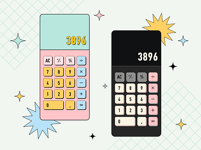 Calculator - Daily UI Challenge 004 004 app application appui calculator colorful dailyui dailyuichallenge design figma interface mobile neubrutalism retro trend ui ux