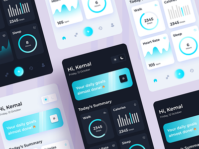 Sport App Design - Light and Dark Mode app design mobile app mobile app design mobile design sport sport app ui