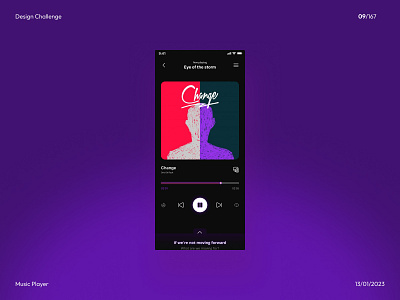 Design Challenge Day 9 : Music Player Design apps design design challenge 8 flatdesign icon logo minimal music ui vector