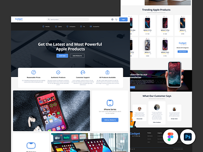 Gadget Store, E-commerce Website ecommerce design ecommerce website eshop design figma ui uiux design webshop website components website design